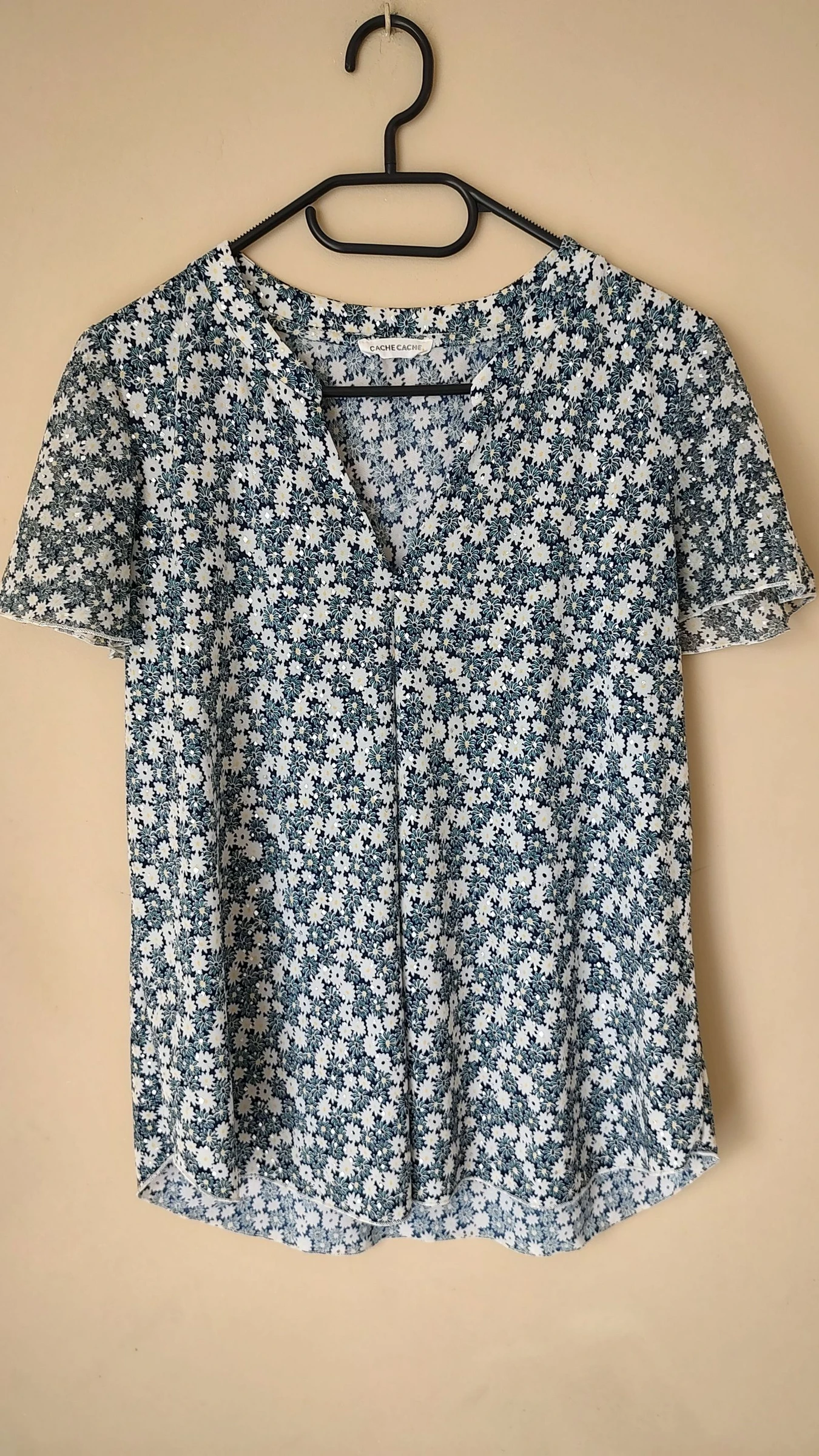 Blouse col V fluide fleuri - 38/M - Cache cache